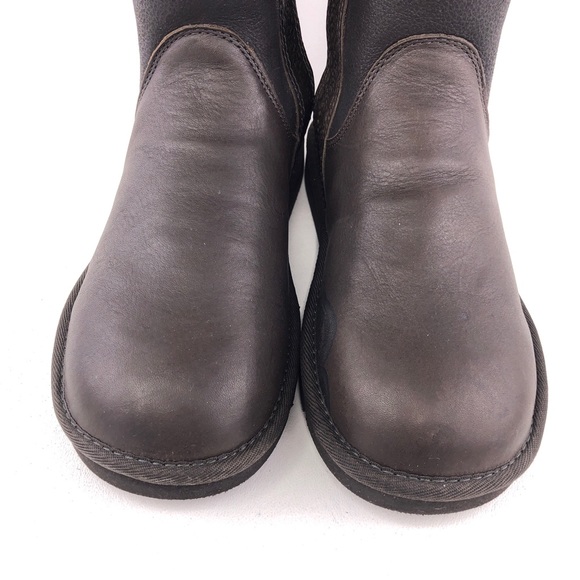 UGG Locarno Brown Leather Tall Winter Boots 8 - Picture 12 of 15